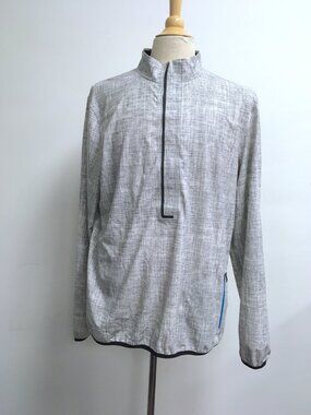 LULULEMON gray tweed windbreaker shirt zip top L
